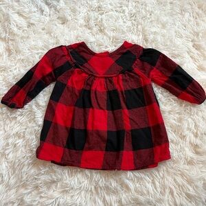 George Red and Black Plaid Kids Blouse